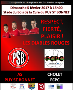 Affiche équipe 1 Cholet FCPC